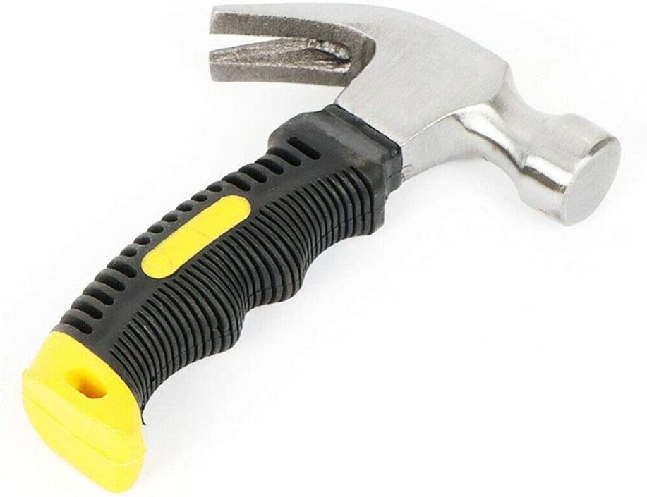 Mini hammer fiberglass handle small short hammer nail tool (yellow) (1pcs)  